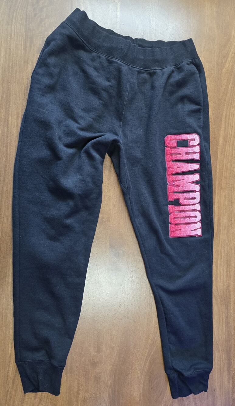 Champion Reverse Weave Joggers Black Dip-Dye Logo Tapered Leg Men's Sweatpant...